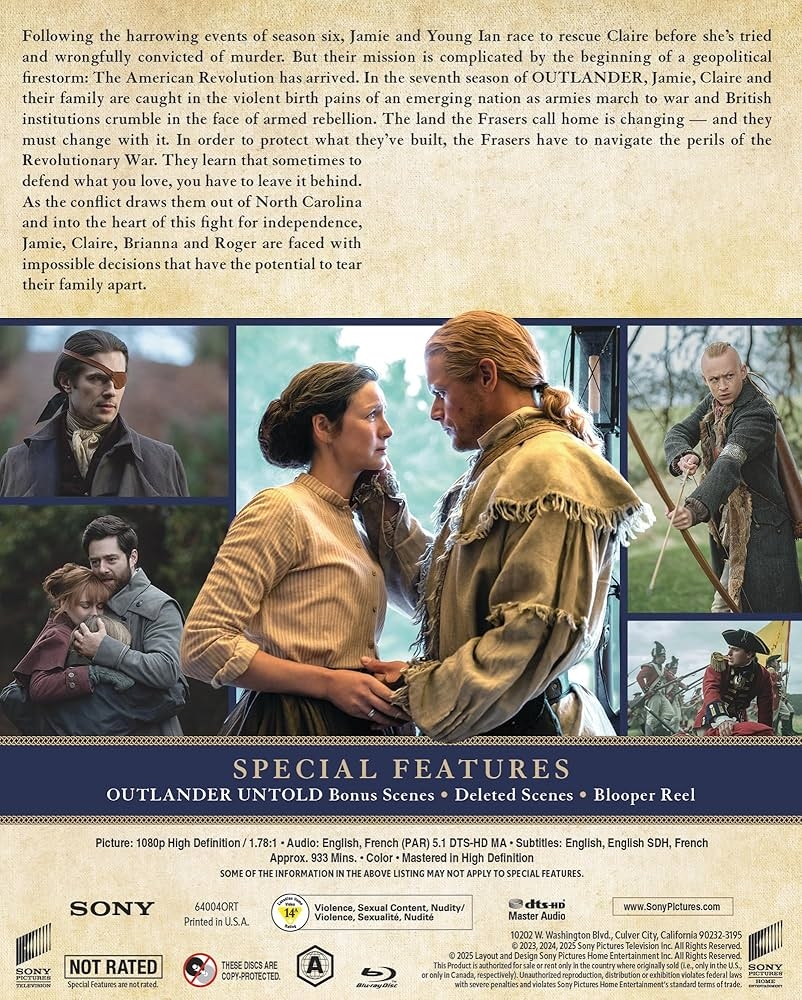 Amazon Outlander 2014 Season 07 Blu ray Digital Caitrona Balfe Sam Heughan Sophie Skelton Richard Rankin John Bell Michael Wilson Michael O Halloran Movies TV