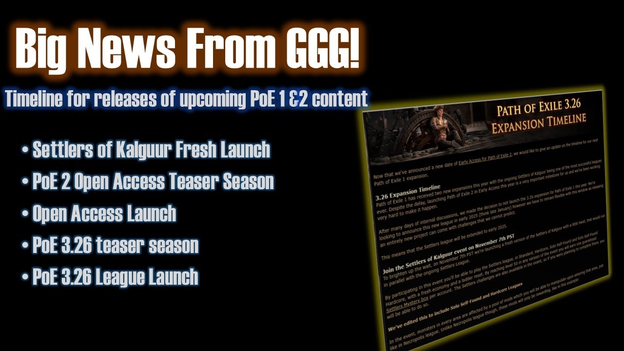 Big News From GGG Release Timing For PoE 1 And PoE2 Content Over The Next Three Months YouTube Big News From GGG Release Timing For PoE 1 And PoE2 Content Over The Next Three Months YouTube