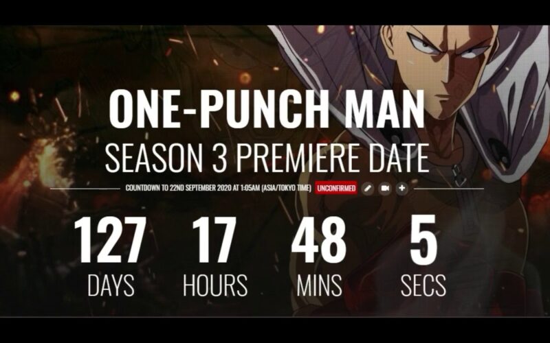 One Punch Man Season 3 Release Date Countdown And Update YouTube