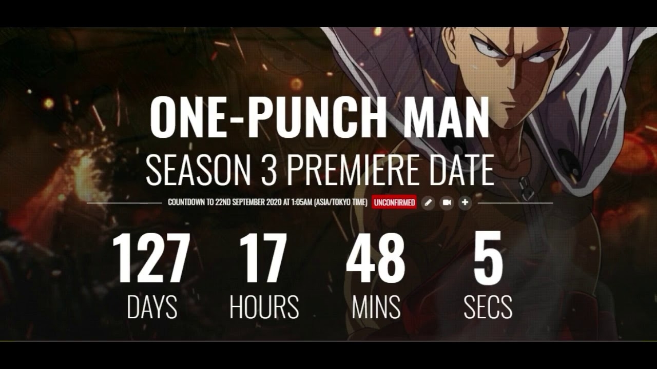 One Punch Man Season 3 Release Date Countdown And Update YouTube